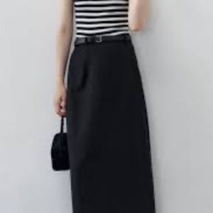 Tageechita - BACK SLIT SMOOTH FLAT SKIRT  M / Dark Gray